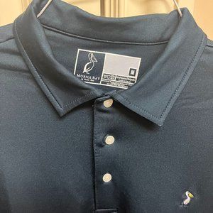 Rare Men's Medium Navy Mobile Bay by Charles Oliver LS Athletic Polo